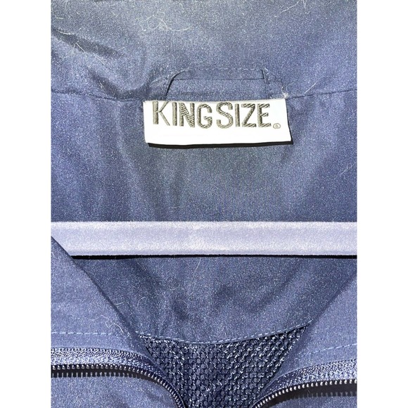 KingSize Big & Tall Mens Full-Zip Jacket No Hood Size 2XL Big Blue Two Toned - Picture 2 of 4